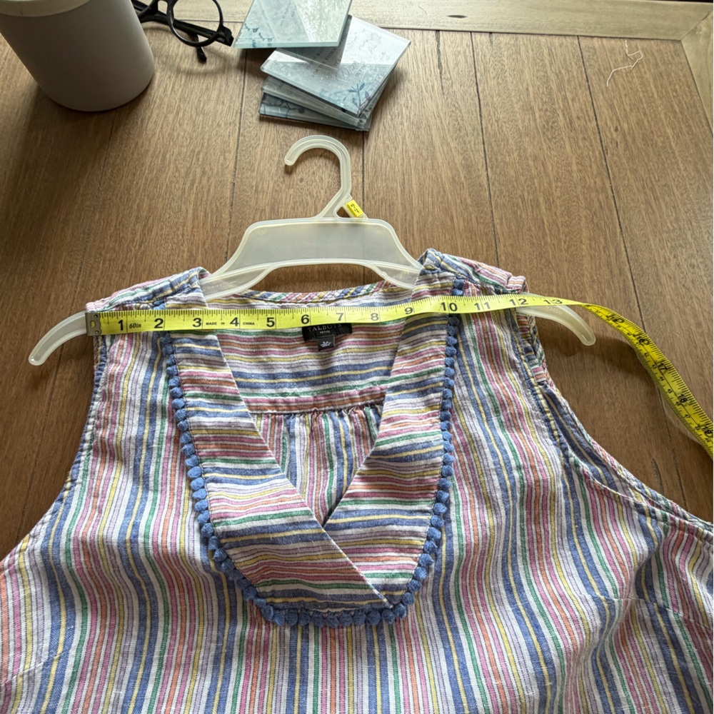 Talbots Pastel Multi-Striped Sleeveless V-Neck Tank, Lp - Picture 11 of 12
